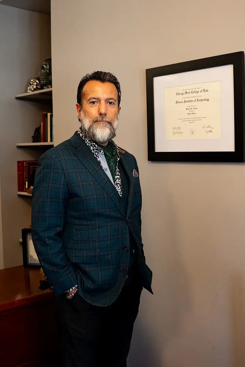Kourosh Arami in his Chicago office