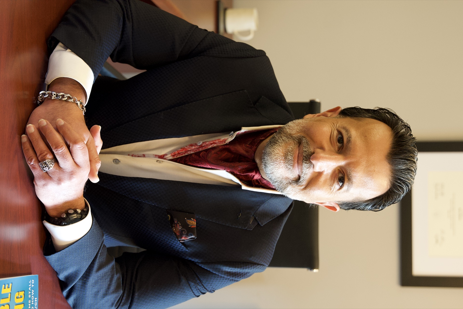 Kourosh Arami at his desk in the firm’s Chicago Loop office