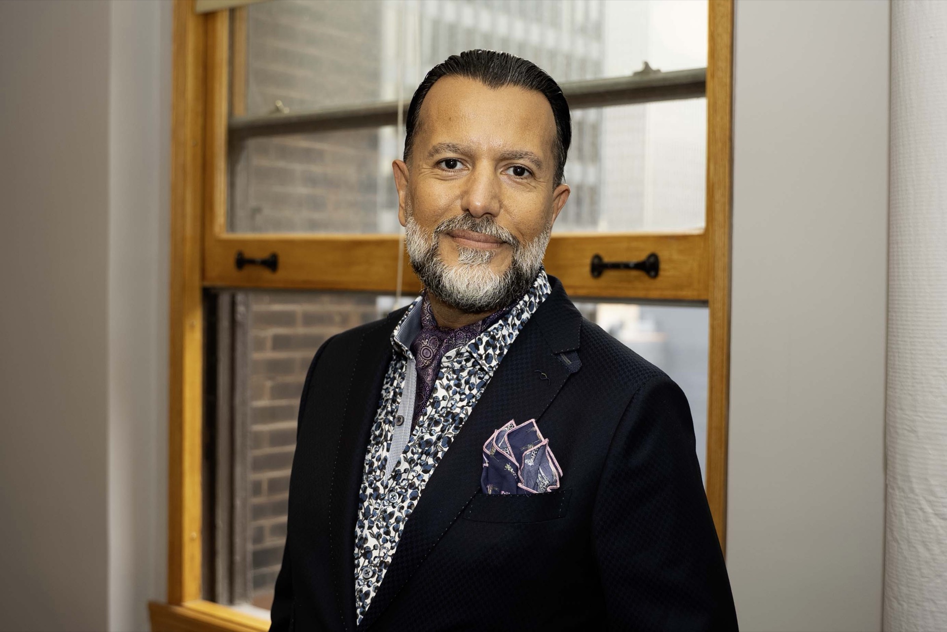 Kourosh Arami in his office window